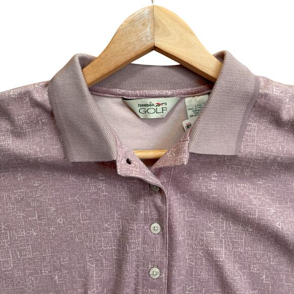 1995 Reebok Golf Polo Shirt Women's L – Purple Abstract Pattern New with Tags - Picture 2 of 12